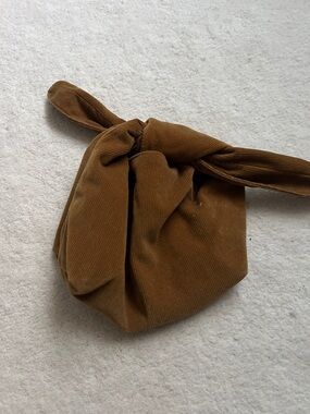 MERIT Corduroy Knot Tote Bag in Brown